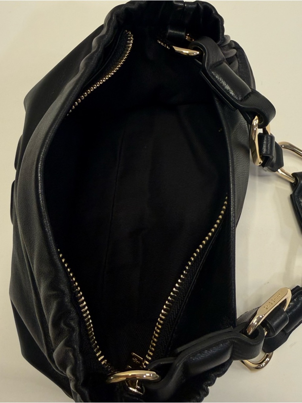 Anine Bing Kate Small Leather Shoulder Bag Black AB Logo Chain Strap - Picture 7 of 16